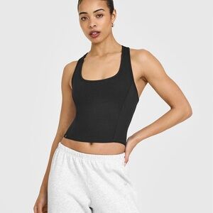 ONER ACTIVE MELLOW™ RIB SQUARE NECK MID VEST WITH BUILT IN BRA SHELF